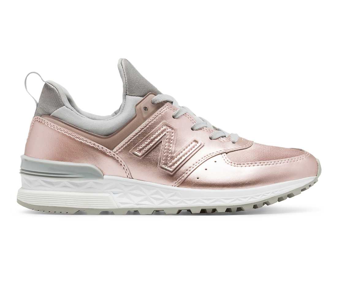 new balance 574 metallic rose gold